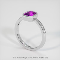 1.71 Ct. Pinkish Purple Sapphire Ring, Platinum 950 2