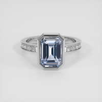 3.65 Ct. Blue Sapphire Ring, Platinum 950 1