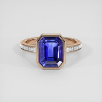 3.92 Ct. Blue Sapphire Ring, 14K Rose Gold 1