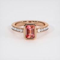 1.13 Ct. Padparadscha Sapphire Ring, 18K Rose Gold 1