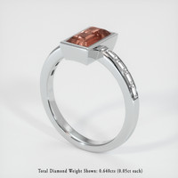 1.47 Ct. Padparadscha Sapphire Ring, 14K White Gold 2