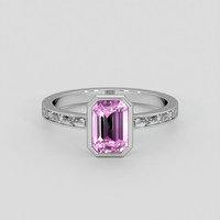 2.05 Ct. Pink Sapphire Ring, 14K White Gold 1