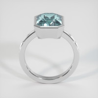 5.60 Ct. Greenish Blue Sapphire Ring, 14K White Gold 3