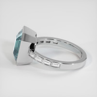 5.60 Ct. Greenish Blue Sapphire Ring, 14K White Gold 4