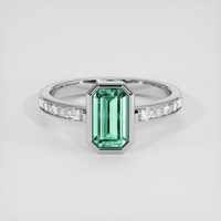 1.02 Ct. Emerald Ring, 18K White Gold 1
