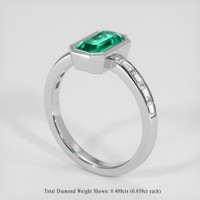 1.02 Ct. Emerald Ring, 18K White Gold 2