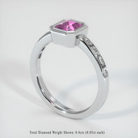 1.04 Ct. Pink Sapphire Ring, 18K White Gold 2