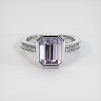 4.00 Ct. Purple Sapphire Ring, 18K White Gold 1