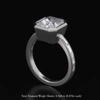 6.06 Ct. White Sapphire Ring, 18K White Gold 2