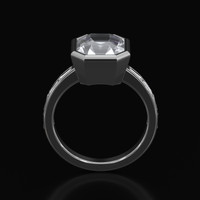 6.06 Ct. White Sapphire Ring, 18K White Gold 3
