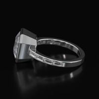 6.06 Ct. White Sapphire Ring, 18K White Gold 4