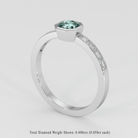 0.79 Ct. Greyish Blue Sapphire Ring, 18K White Gold 2