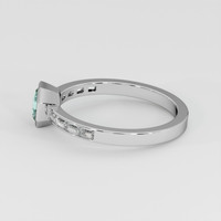0.79 Ct. Greyish Blue Sapphire Ring, 18K White Gold 4