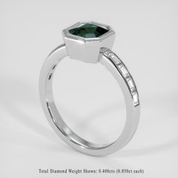 1.65 Ct. Bluish Green Sapphire Ring, 18K White Gold 2