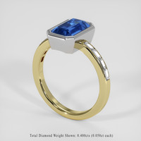 2.57 Ct. Blue Sapphire Ring, 14K White & Yellow 2