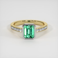 1.33 Ct. Emerald Ring, 18K White & Yellow 1
