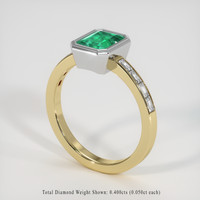 1.33 Ct. Emerald Ring, 18K White & Yellow 2