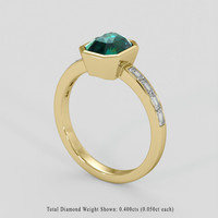 2.02 Ct. Bluish Green Sapphire Ring, 10K Yellow Gold 2