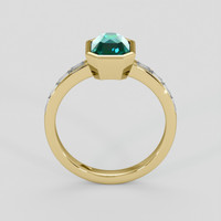 2.02 Ct. Bluish Green Sapphire Ring, 10K Yellow Gold 3