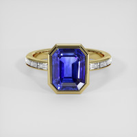 3.92 Ct. Blue Sapphire Ring, 14K Yellow Gold 1