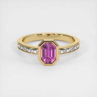 1.06 Ct. Pink Sapphire Ring, 14K Yellow Gold 1