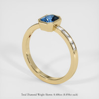 1.01 Ct. Blue Sapphire Ring, 14K Yellow Gold 2