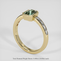 1.05 Ct. Bluish Green Sapphire Ring, 14K Yellow Gold 2