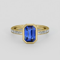 2.04 Ct. Blue Sapphire Ring, 14K Yellow Gold 1