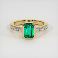 1.12 Ct. Emerald Ring, 18K Yellow Gold 1