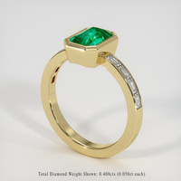 1.12 Ct. Emerald Ring, 18K Yellow Gold 2