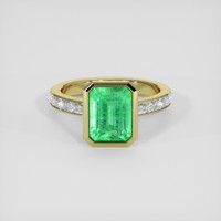 3.31 Ct. Emerald Ring, 18K Yellow Gold 1