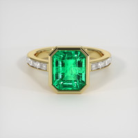 3.23 Ct. Emerald Ring, 18K Yellow Gold 1