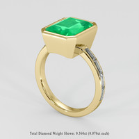 3.92 Ct. Emerald Ring, 18K Yellow Gold 2