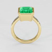 3.92 Ct. Emerald Ring, 18K Yellow Gold 3