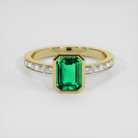 1.54 Ct. Emerald Ring, 18K Yellow Gold 1