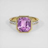 4.16 Ct. Pinkish Purple Sapphire Ring, 18K Yellow Gold 1