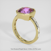 4.16 Ct. Pinkish Purple Sapphire Ring, 18K Yellow Gold 2