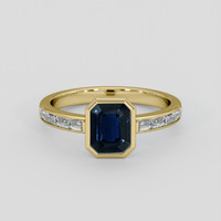 1.22 Ct. Blue Sapphire Ring, 18K Yellow Gold 1