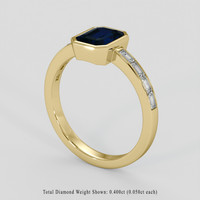 1.22 Ct. Blue Sapphire Ring, 18K Yellow Gold 2