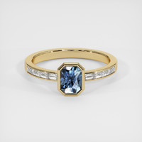 1.01 Ct. Blue Sapphire Ring, 18K Yellow Gold 1
