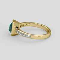 2.02 Ct. Bluish Green Sapphire Ring, 18K Yellow Gold 4