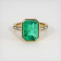 3.70 Ct. Emerald Ring, 18K Yellow Gold 1