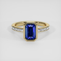 2.57 Ct. Blue Sapphire Ring, 18K Yellow Gold 1