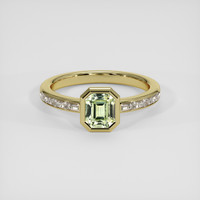 1.31 Ct. Yellowish Green Sapphire Ring, 18K Yellow Gold 1