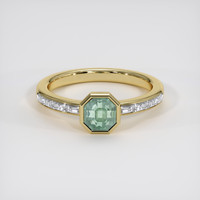 1.54 Ct. Green Sapphire Ring, 18K Yellow Gold 1