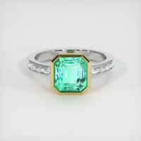 2.04 Ct. Emerald Ring, 18K Yellow & White 1