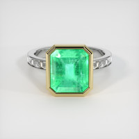 4.29 Ct. Emerald Ring, 18K Yellow & White 1