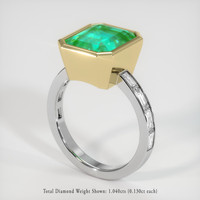 4.29 Ct. Emerald Ring, 18K Yellow & White 2