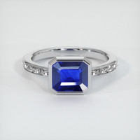2.10 Ct. Blue Sapphire Ring, Platinum 950 1