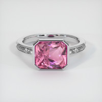 3.37 Ct. Pink Sapphire Ring, Platinum 950 1